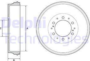 Delphi BF537 - Tamburo freno autozon.pro