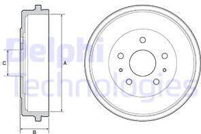 Delphi BF526 - Tamburo freno autozon.pro