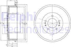 Delphi BF520 - Tamburo freno autozon.pro