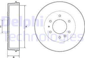 Delphi BF527 - Tamburo freno autozon.pro