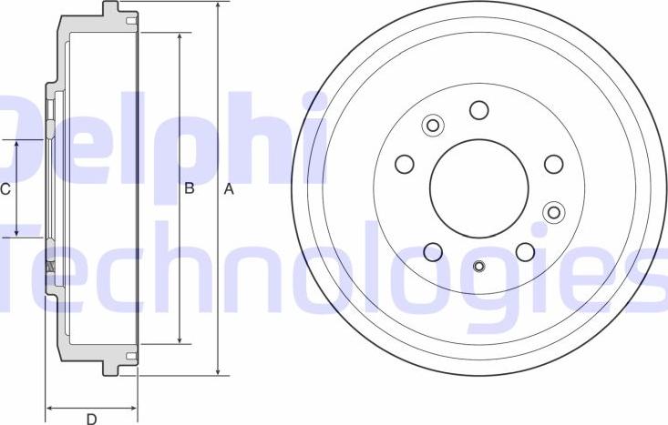 Delphi BF579 - Tamburo freno autozon.pro