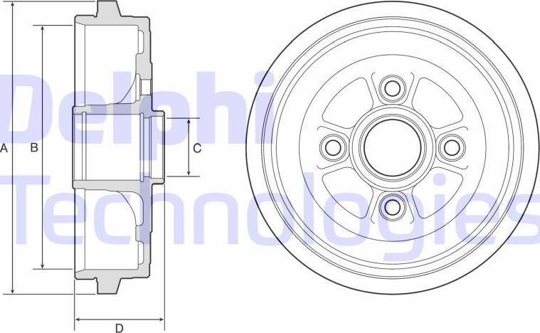 Delphi BF574 - Tamburo freno autozon.pro