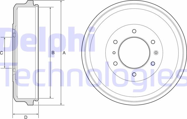 Delphi BF573 - Tamburo freno autozon.pro