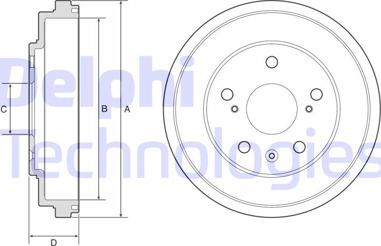 Delphi BF572 - Tamburo freno autozon.pro