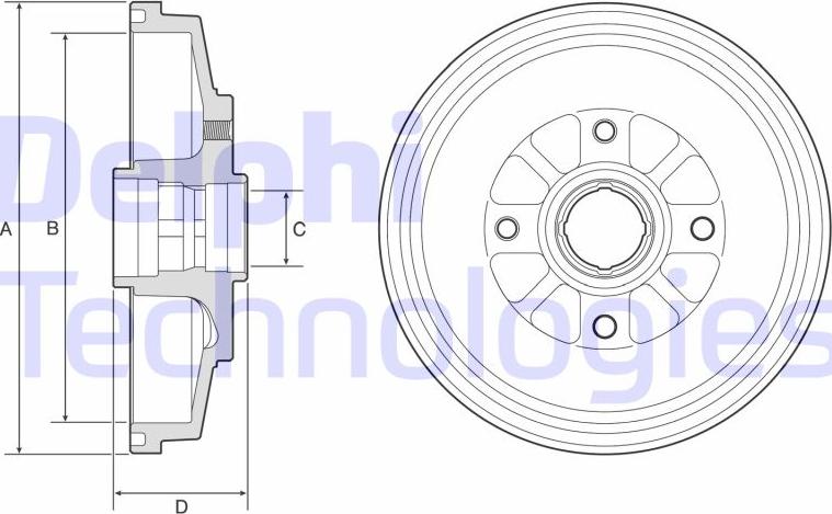 Delphi BF577 - Tamburo freno autozon.pro