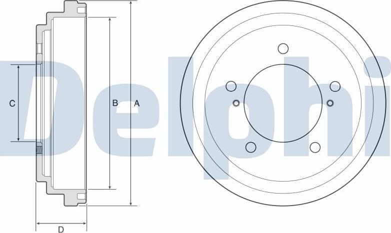 Delphi BF647 - Tamburo freno autozon.pro