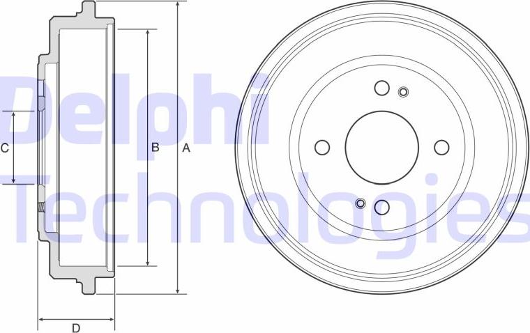 Delphi BF606 - Tamburo freno autozon.pro