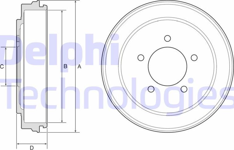 Delphi BF600 - Tamburo freno autozon.pro