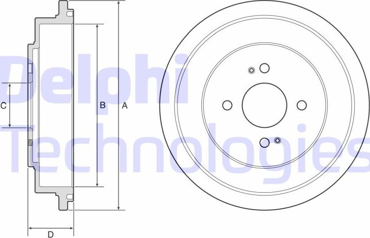 Delphi BF614 - Tamburo freno autozon.pro