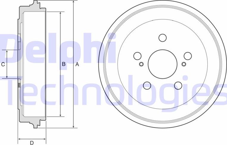 Delphi BF615 - Tamburo freno autozon.pro