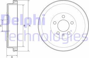 Delphi BF634 - Tamburo freno autozon.pro