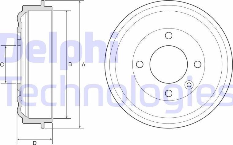 Delphi BF638 - Tamburo freno autozon.pro