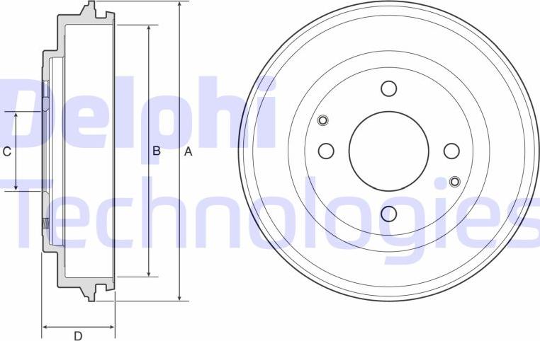 Delphi BF632 - Tamburo freno autozon.pro