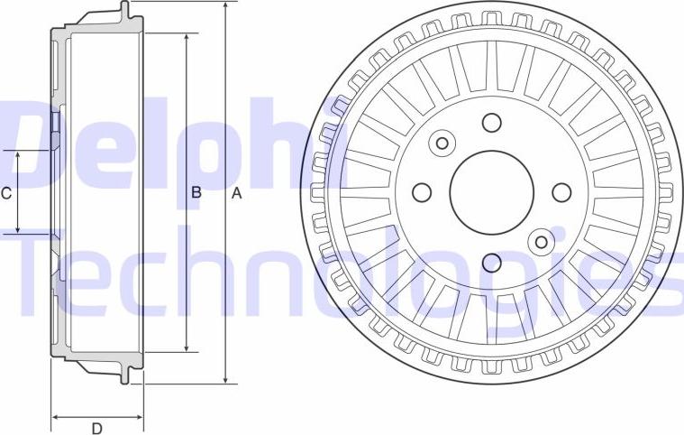 Delphi BF620 - Tamburo freno autozon.pro