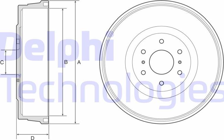 Delphi BF623 - Tamburo freno autozon.pro