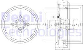 Delphi BF147 - Tamburo freno autozon.pro