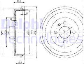 Delphi BF156 - Tamburo freno autozon.pro