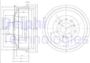 Delphi BF153 - Tamburo freno autozon.pro