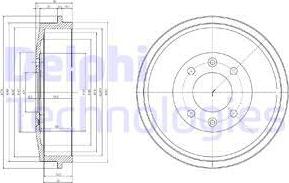 Delphi BF169 - Tamburo freno autozon.pro