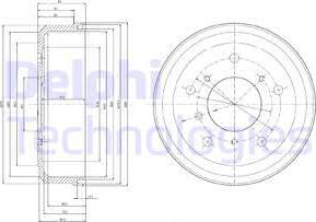 Delphi BF166 - Tamburo freno autozon.pro