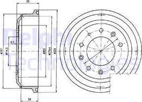 Delphi BF82 - Tamburo freno autozon.pro