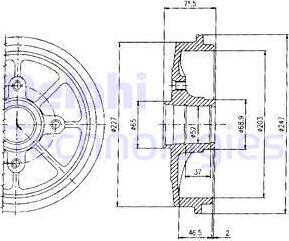 Delphi BF392 - Tamburo freno autozon.pro