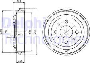 Delphi BF389 - Tamburo freno autozon.pro