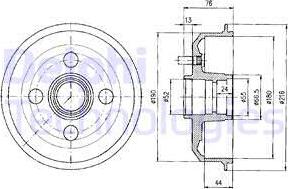 Delphi BF329 - Tamburo freno autozon.pro