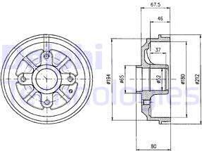 Delphi BF324 - Tamburo freno autozon.pro