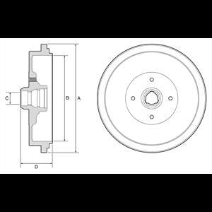 Delphi BF320 - Tamburo freno autozon.pro