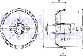 Delphi BF293 - Tamburo freno autozon.pro