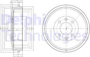 Delphi BF265 - Tamburo freno autozon.pro