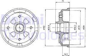 Delphi BF263 - Tamburo freno autozon.pro