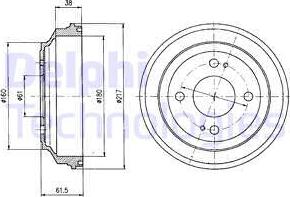 Delphi BF204 - Tamburo freno autozon.pro