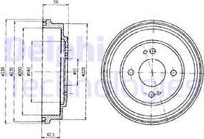 Delphi BF208 - Tamburo freno autozon.pro