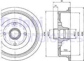 Delphi BF284 - Tamburo freno autozon.pro