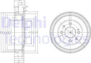 Delphi BF280 - Tamburo freno autozon.pro