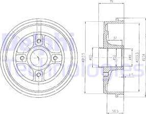 Delphi BF281 - Tamburo freno autozon.pro