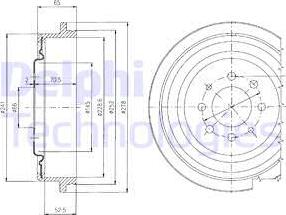 Delphi BF273 - Tamburo freno autozon.pro