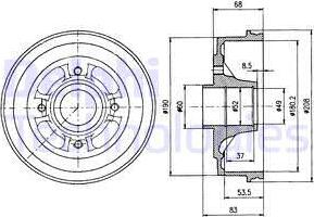 Delphi BF272 - Tamburo freno autozon.pro