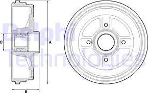 Delphi BFR496 - Tamburo freno autozon.pro