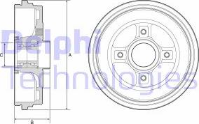 Delphi BFR626 - Tamburo freno autozon.pro