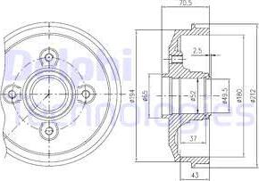 Delphi BFR190 - Tamburo freno autozon.pro