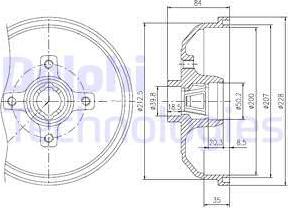 Delphi BFR111 - Tamburo freno autozon.pro