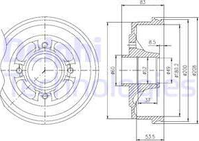 Delphi BFR272 - Tamburo freno autozon.pro