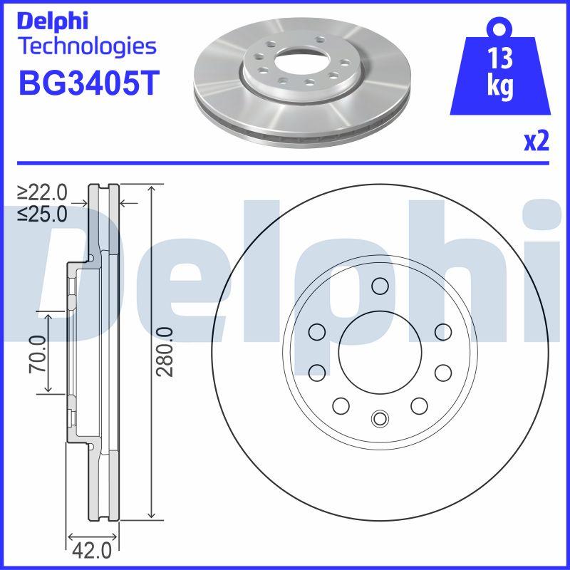 Delphi BG3405T - Discofreno autozon.pro