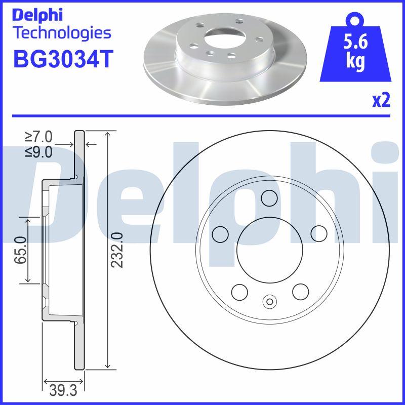 Delphi BG3034T - Discofreno autozon.pro