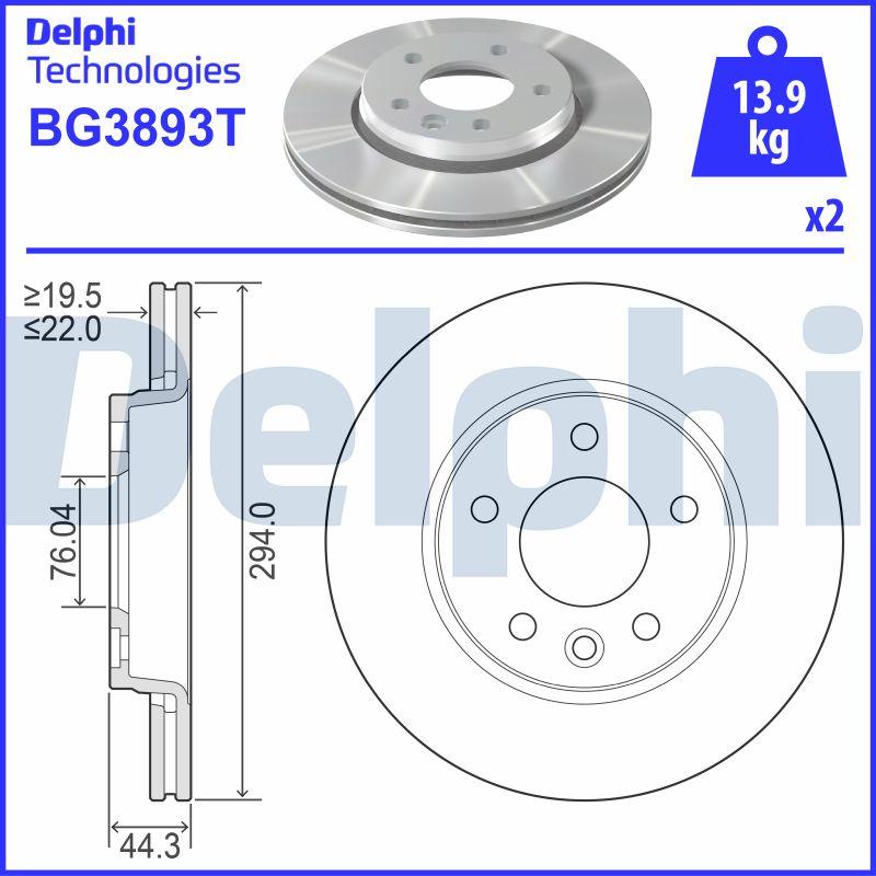 Delphi BG3893T - Discofreno autozon.pro