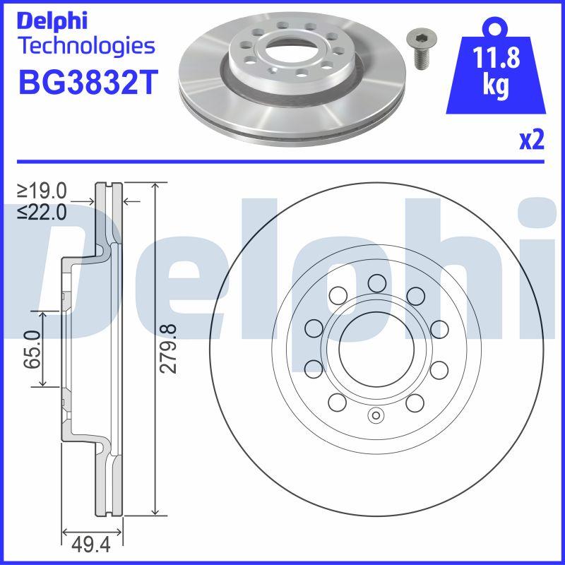 Delphi BG3832T - Discofreno autozon.pro