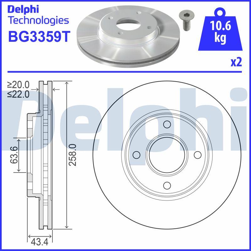 Delphi BG3359T - Discofreno autozon.pro